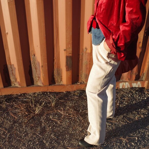 Vintage Cream Ladies Trousers By Allison Daley - Picture 1 of 7